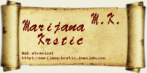 Marijana Krstić vizit kartica